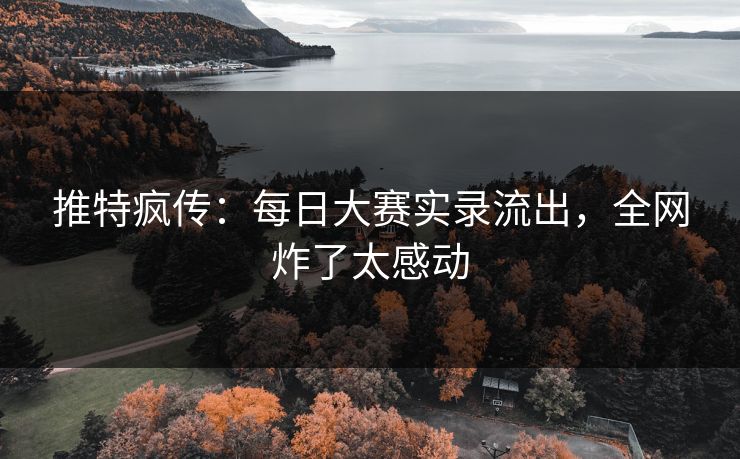 推特疯传：每日大赛实录流出，全网炸了太感动
