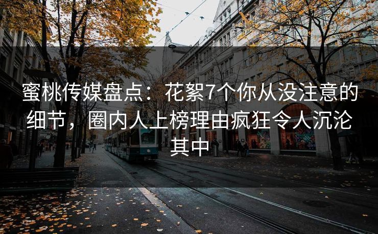 蜜桃传媒盘点：花絮7个你从没注意的细节，圈内人上榜理由疯狂令人沉沦其中