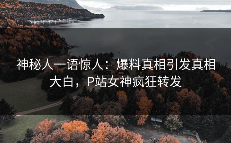 神秘人一语惊人：爆料真相引发真相大白，P站女神疯狂转发