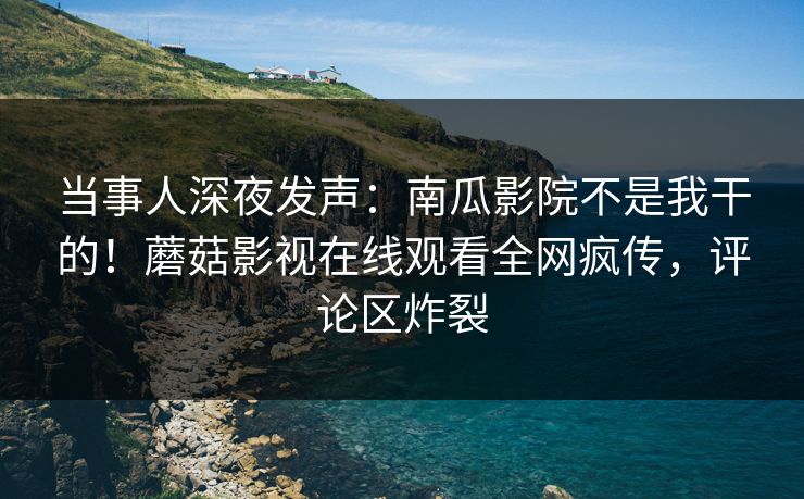 当事人深夜发声：南瓜影院不是我干的！蘑菇影视在线观看全网疯传，评论区炸裂