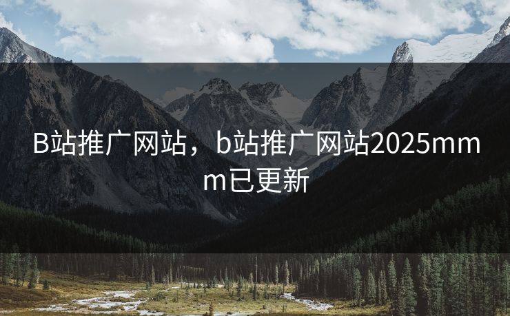 B站推广网站，b站推广网站2025mmm已更新